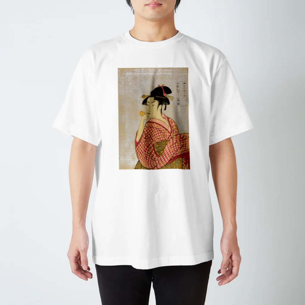 THEFUKURIのYoung lady blowing on a poppin スタンダードTシャツ