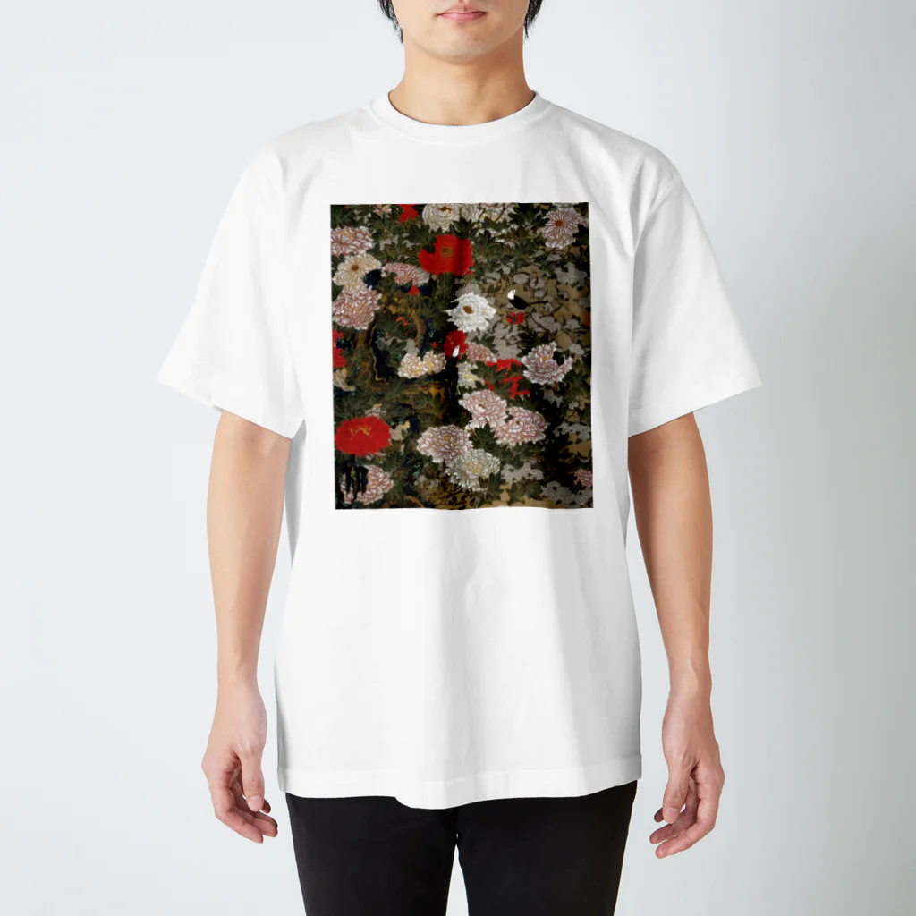 THEFUKURIのPeonies and Small Birds Regular Fit T-Shirt