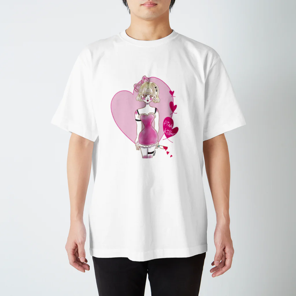 林檎飴の部屋のピンクキラーちゃん スタンダードTシャツ