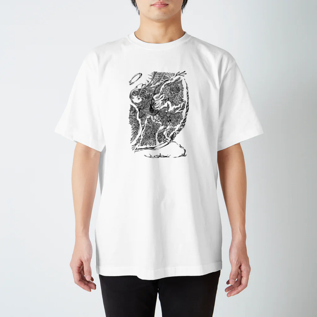 yama_me雑貨店：SUZURI支店の踊る （Black） Regular Fit T-Shirt