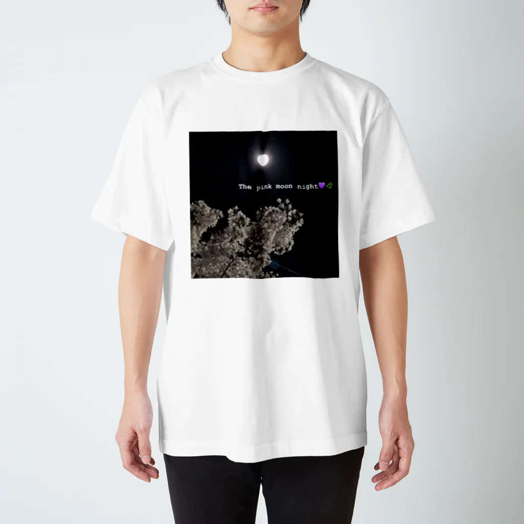 monacoのThe pink moon night スタンダードTシャツ