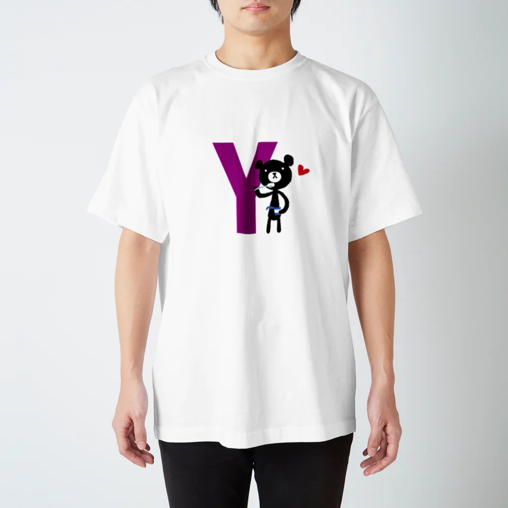 オザワミカのモノクマアルファベットY Regular Fit T-Shirt