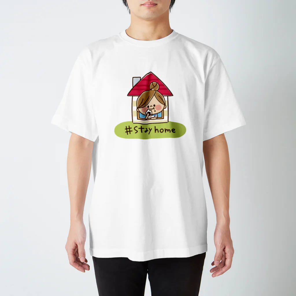 アグリム@かわ主婦スタンプ制作中のかわいい主婦の1日 StayHome Regular Fit T-Shirt