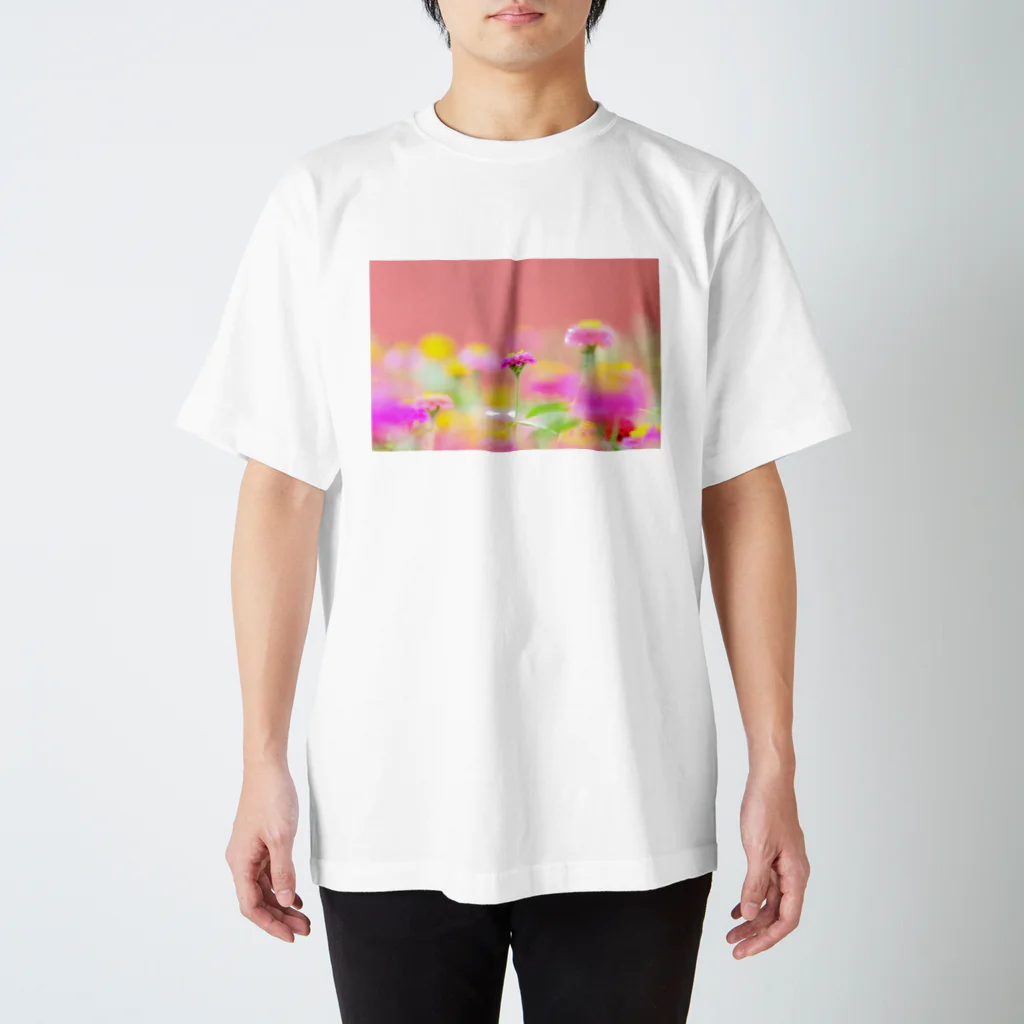 みか猫のpink flower スタンダードTシャツ