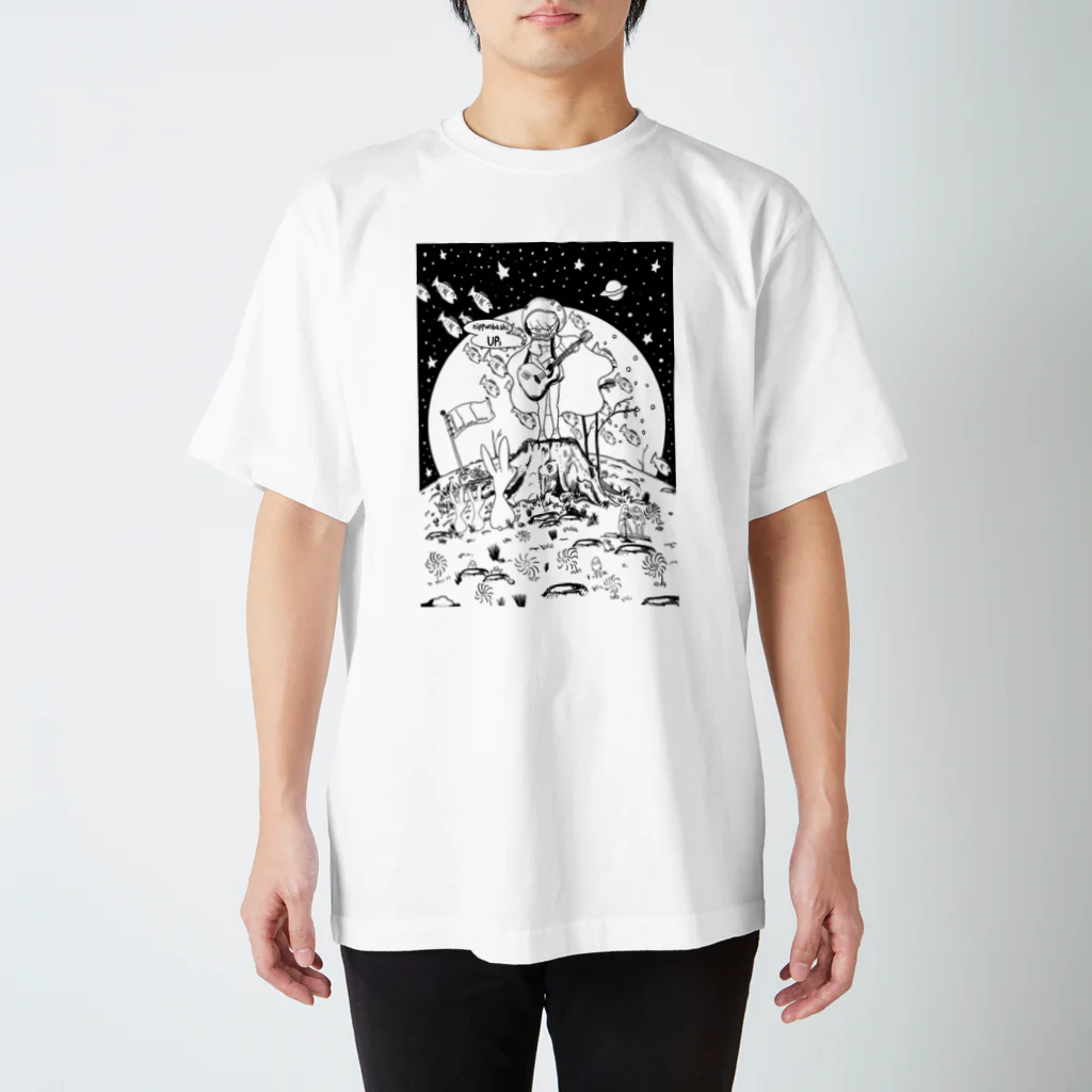 日本橋UPsの支援イラストモノクロver. スタンダードTシャツ