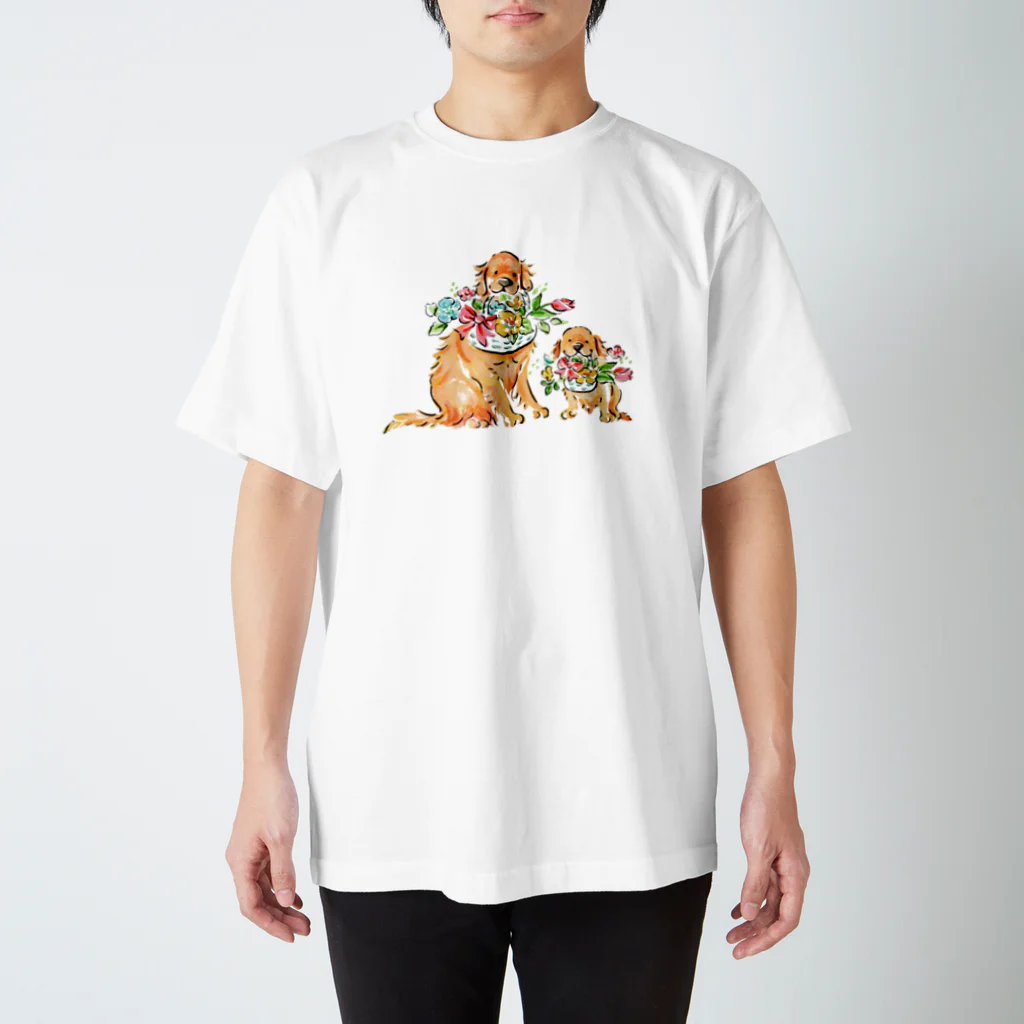 アシカのレトリバー親子 スタンダードTシャツ