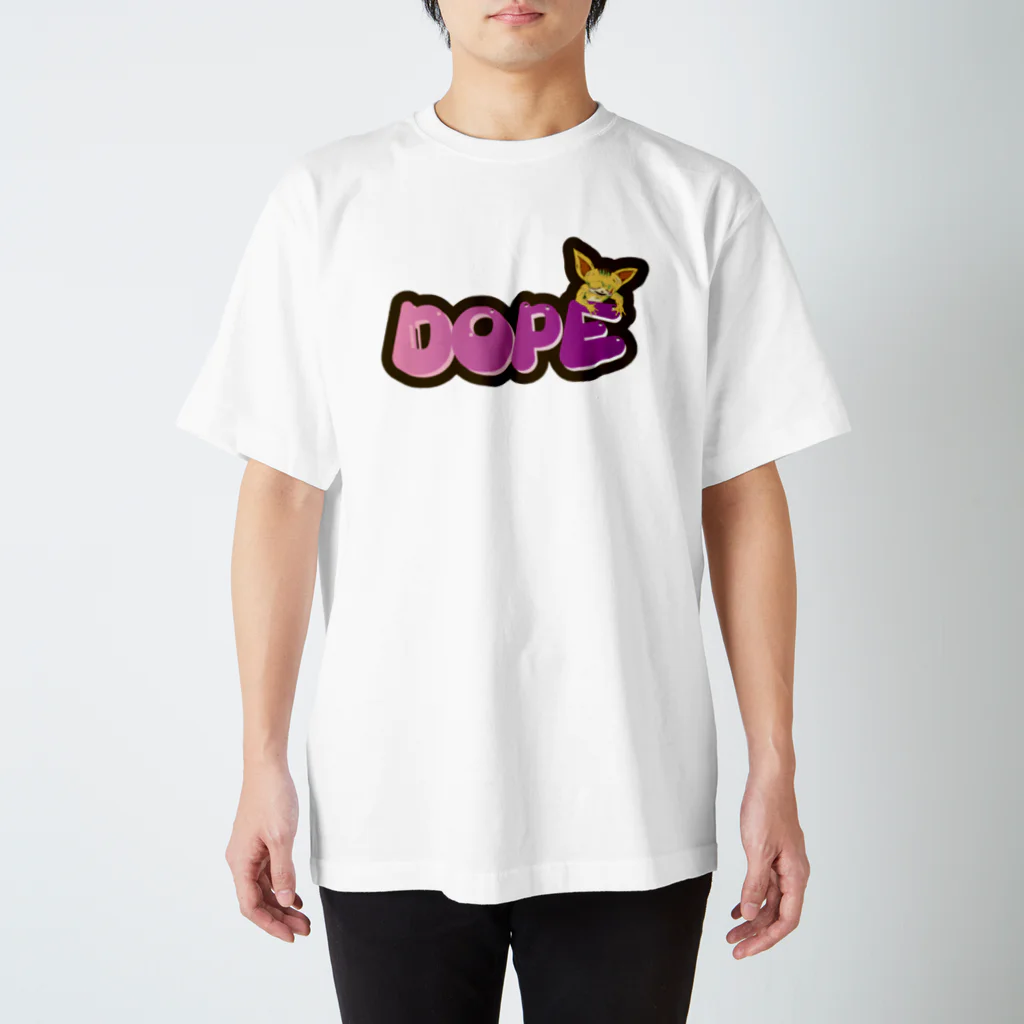 𓀇De La でぃすとぴあ𓁍のDOPEな犬さん スタンダードTシャツ