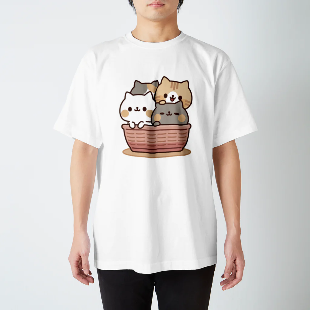 DECORのネコがいっぱい/カゴver. 티셔츠