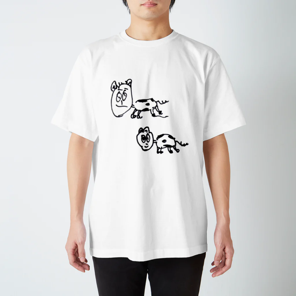 hirosingのひろしの犬と猫 スタンダードTシャツ