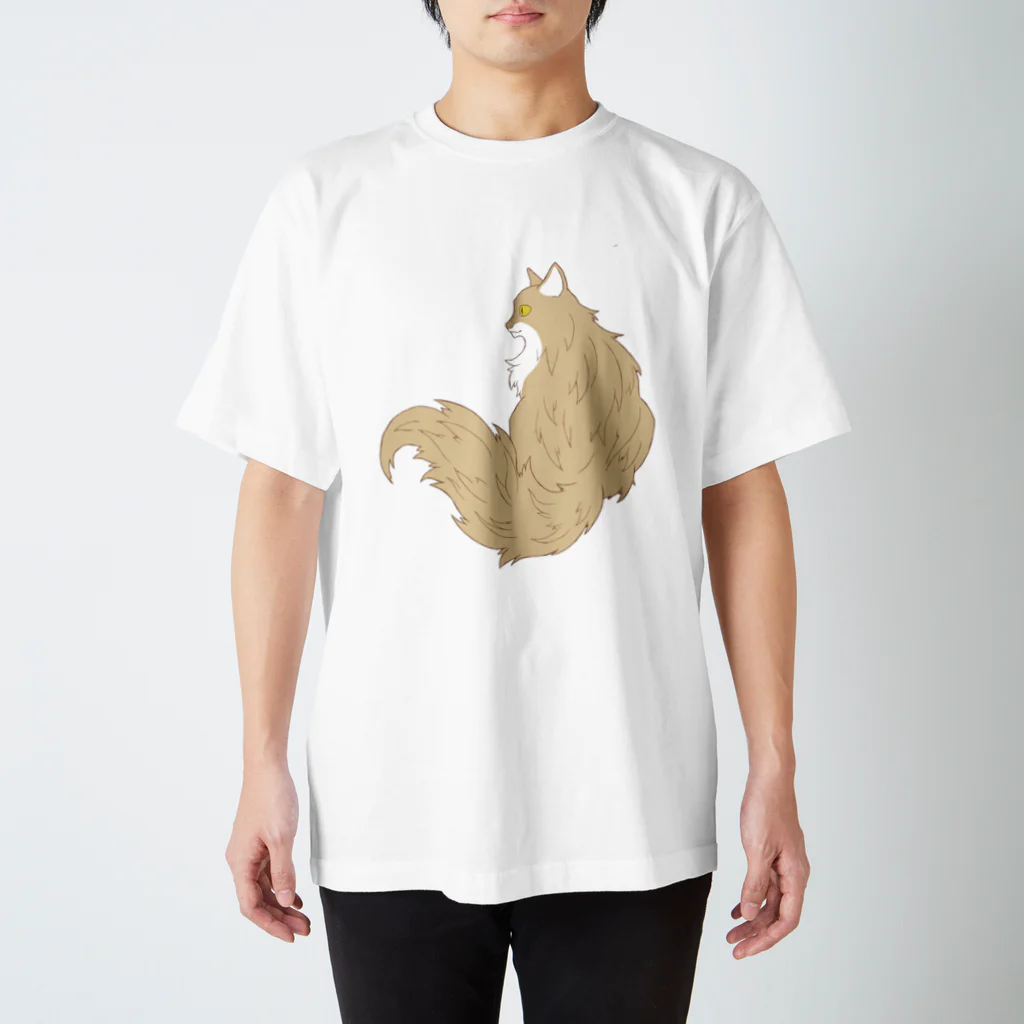 After Festivalのふわふわしっぽの猫 スタンダードTシャツ