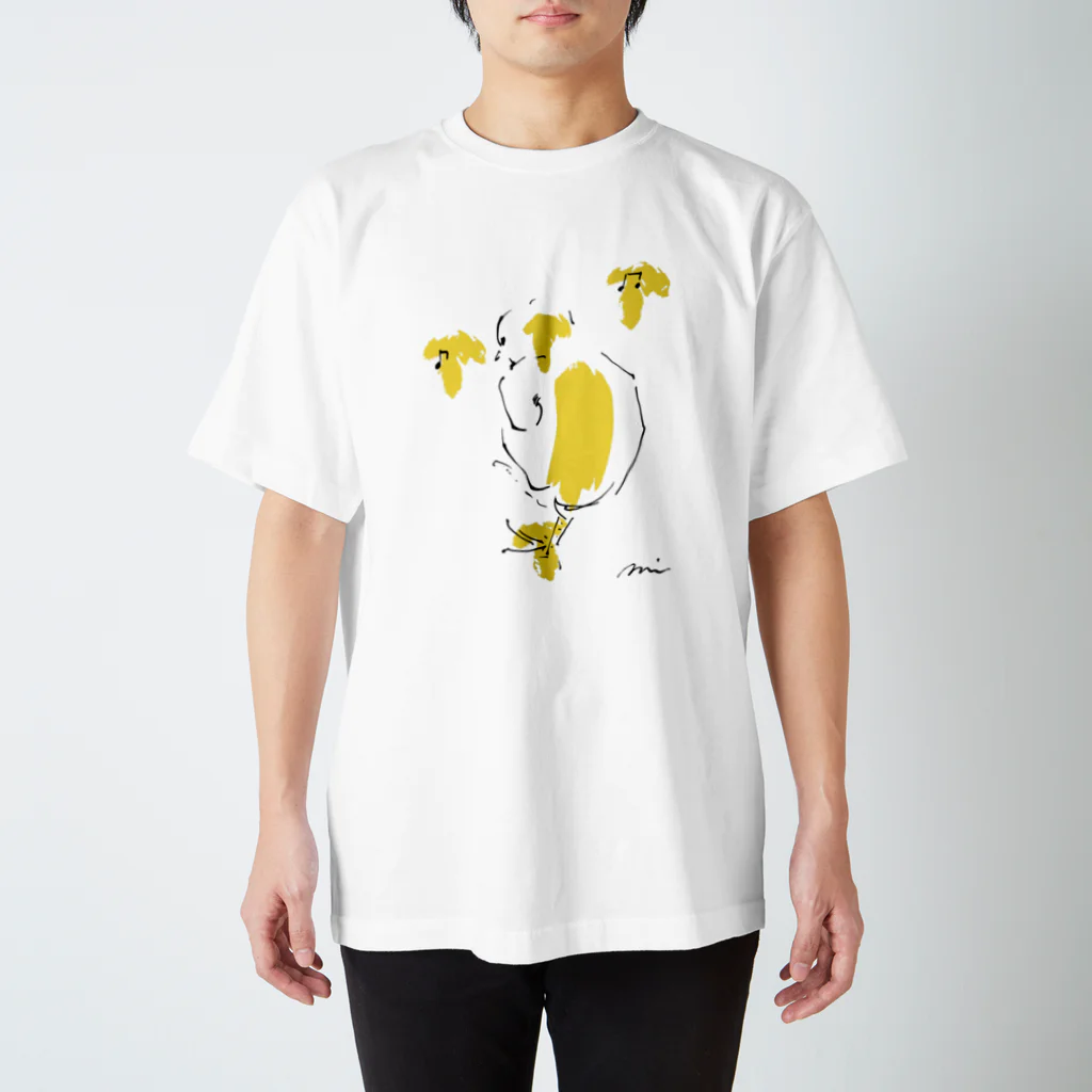 ブリオッシュのおへそのダンシングひよこ スタンダードTシャツ