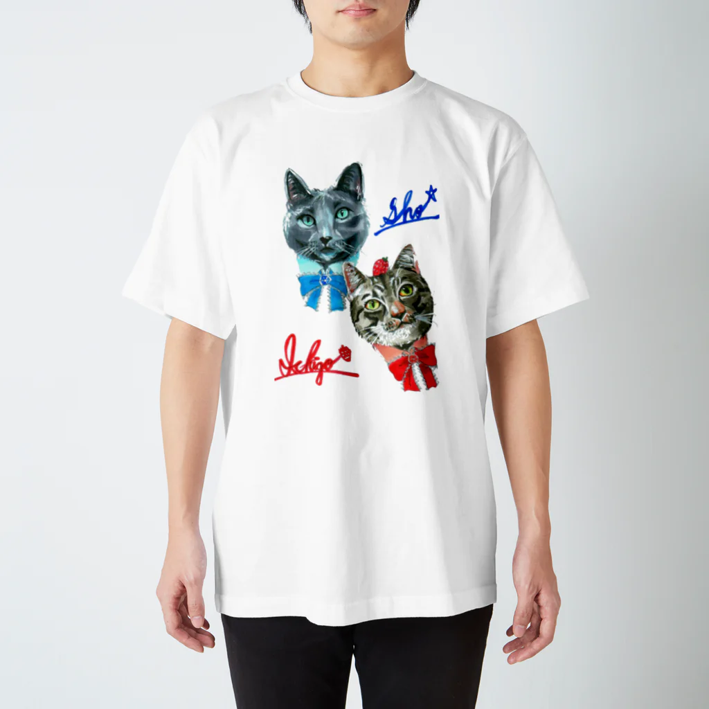 ＊あり＊の虹色創世記の青君&苺心ちゃん Regular Fit T-Shirt