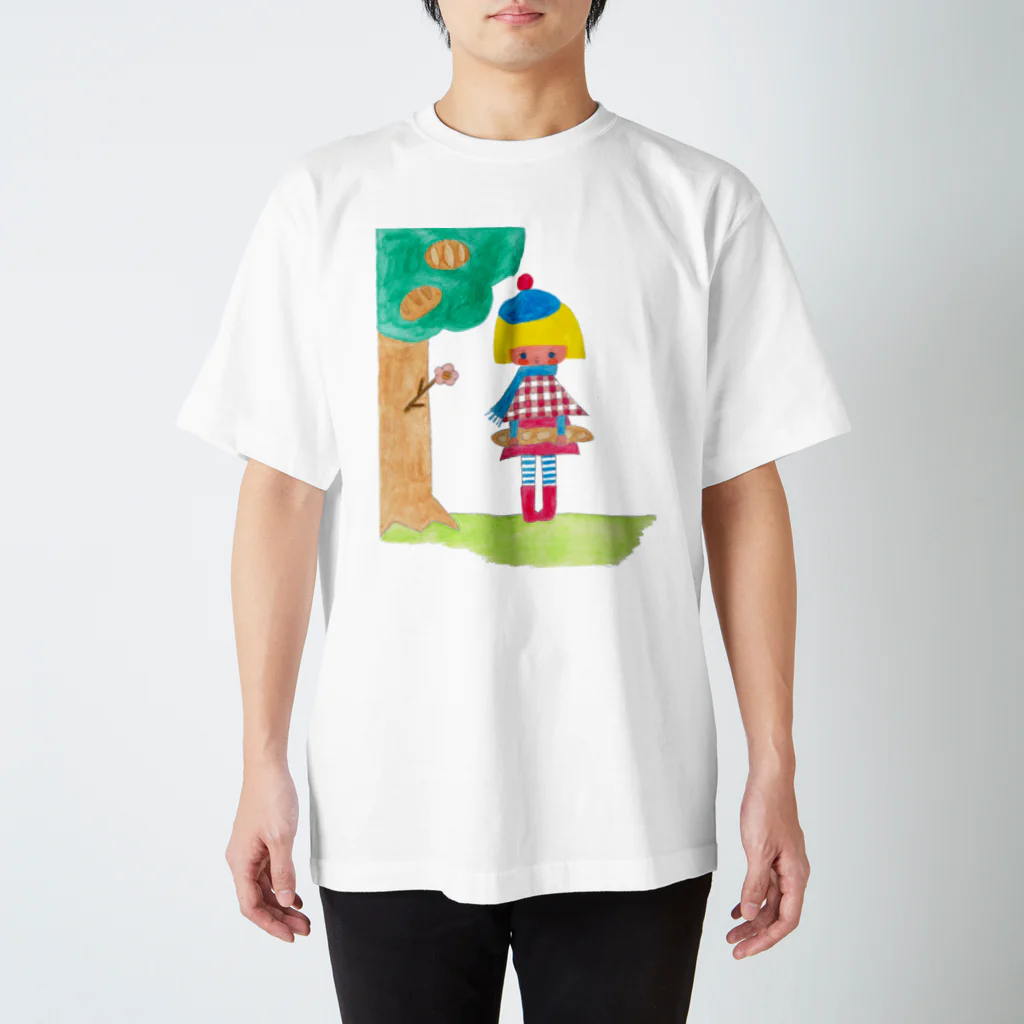 soramame*のパンのなる木からおっこちたバケット スタンダードTシャツ