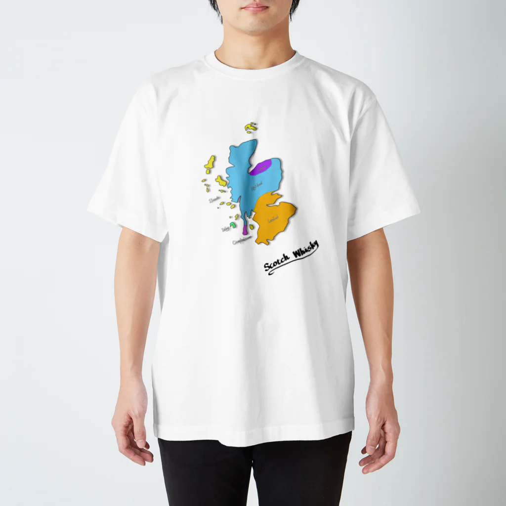 MedusasのScotch Whisky‘s  map (カラーver） スタンダードTシャツ