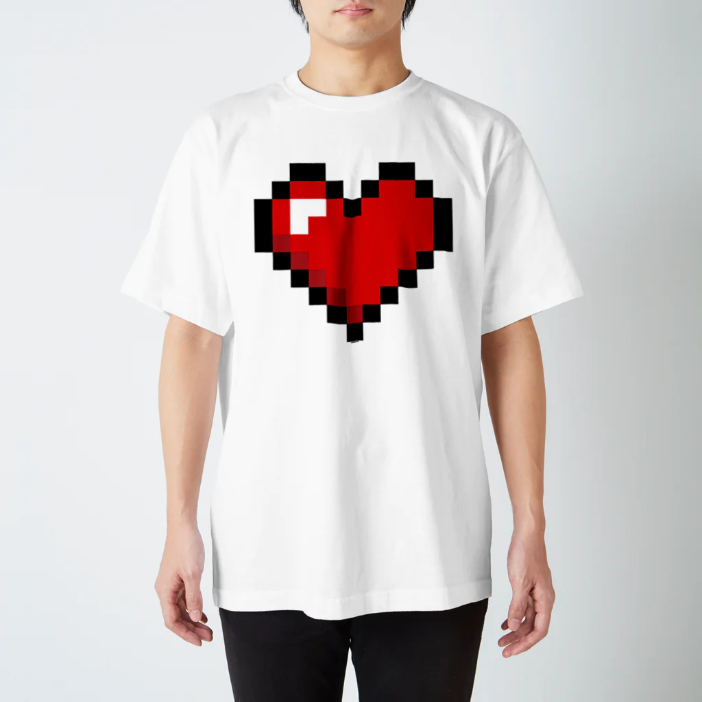 Cɐkeccooのドット絵ハート スタンダードTシャツ