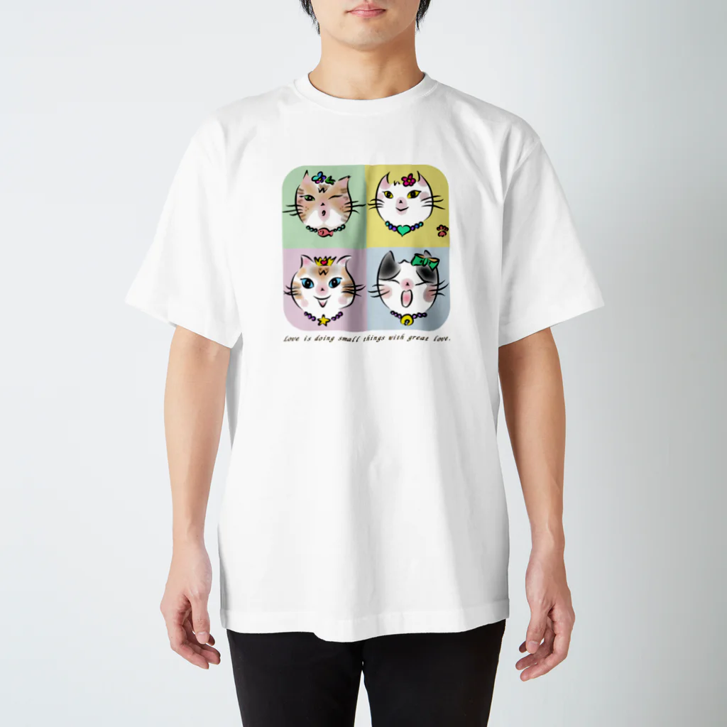 りんころRinのソーing部の保護猫　名言１小さな愛 スタンダードTシャツ