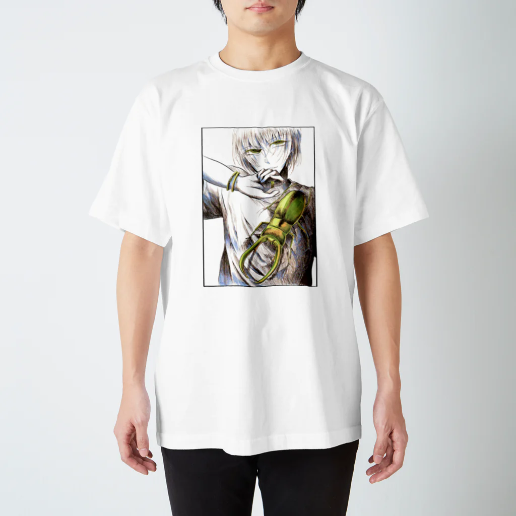 きいのクワガタと女の子【ペン画】 Regular Fit T-Shirt