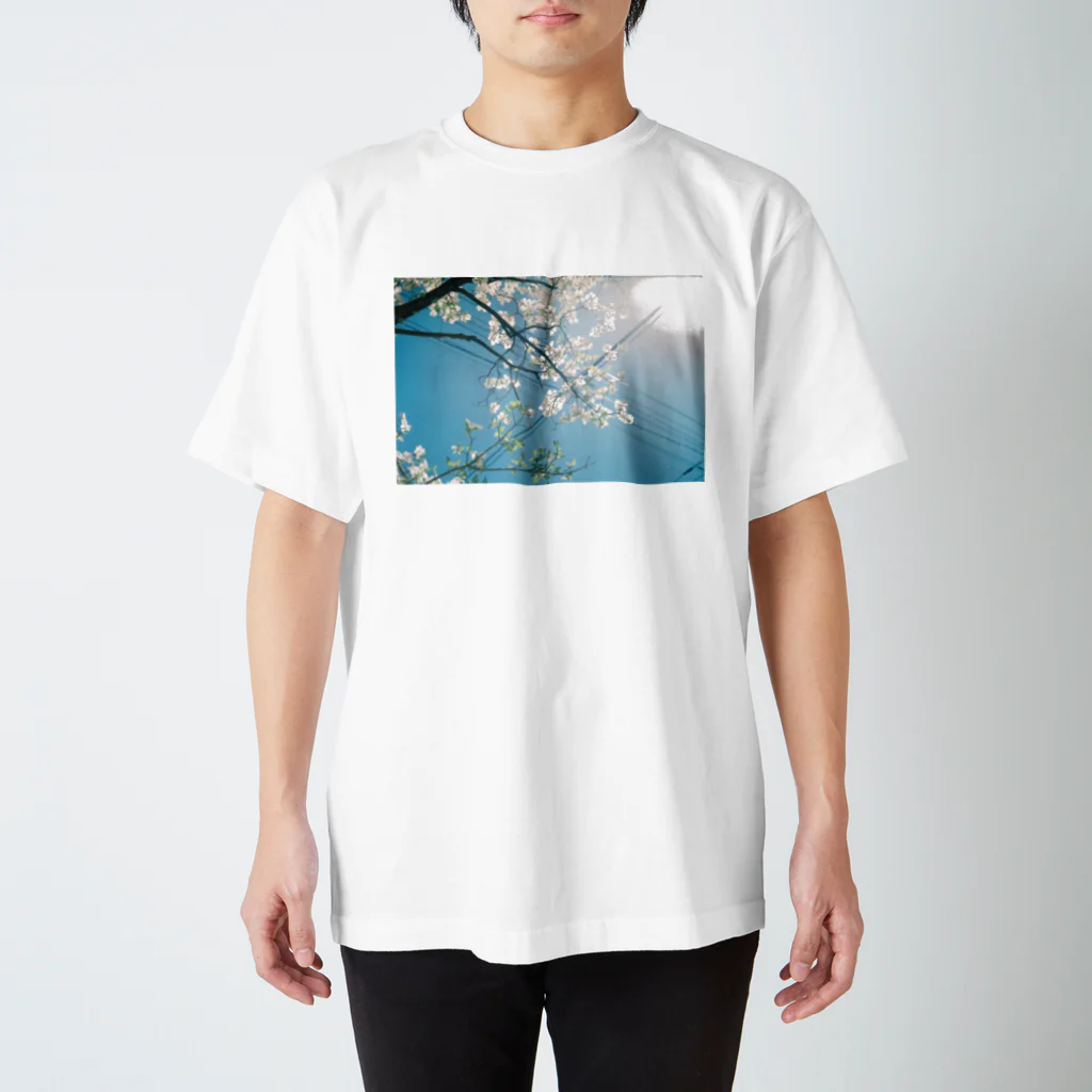 はち / きまぐれハチログのフィルム 青空と白い花 スタンダードTシャツ