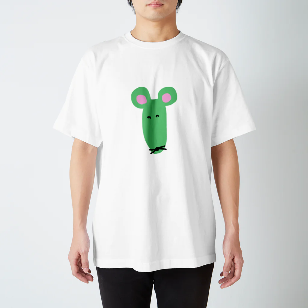 tori_doriのかおながネズミ 緑 Regular Fit T-Shirt