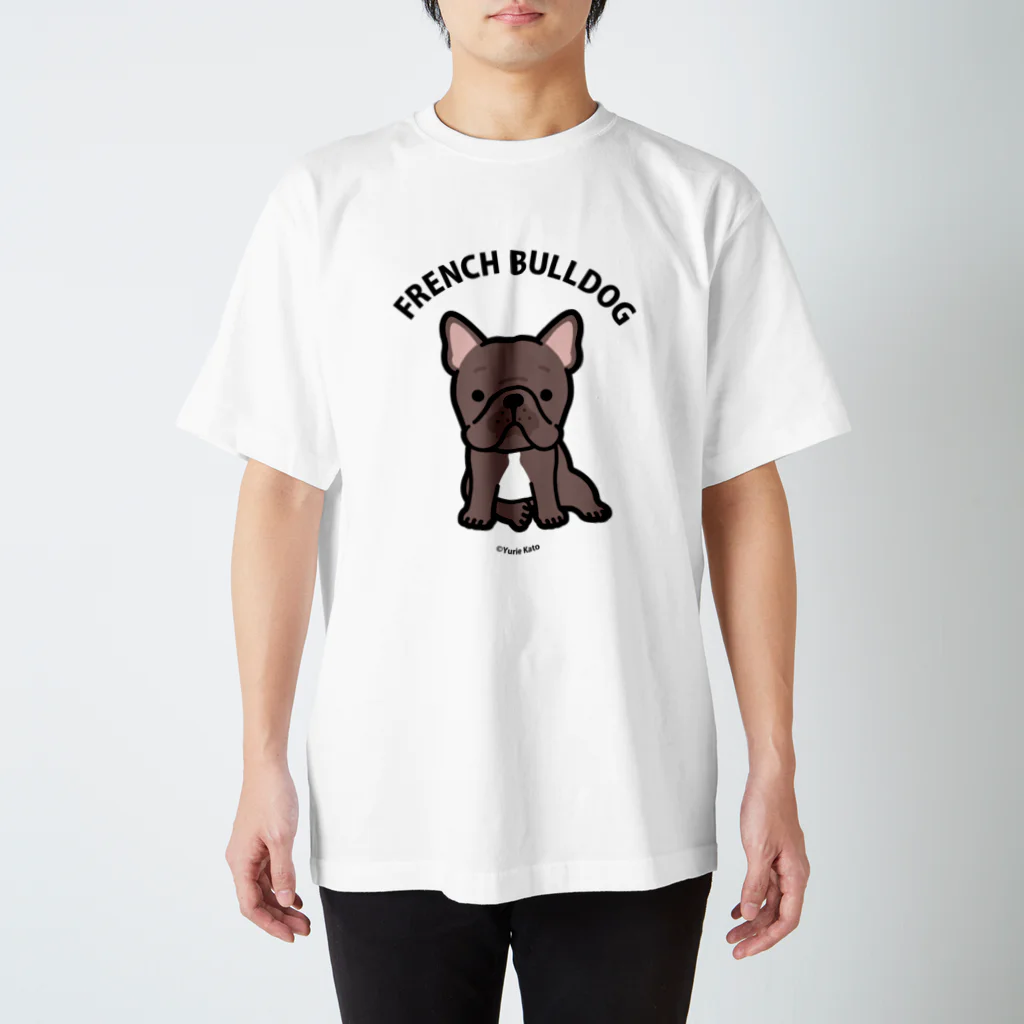 Yurie Kato ┃ パグのランランのFRENCHBULLDOG(ブリンドル)  │For light colors スタンダードTシャツ