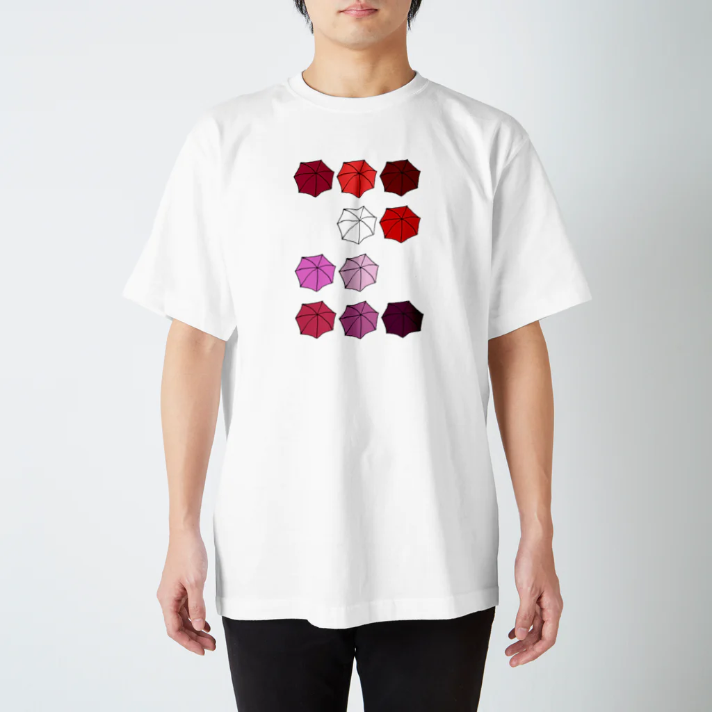 気ままに創作　よろず堂の傘の花　あか Regular Fit T-Shirt