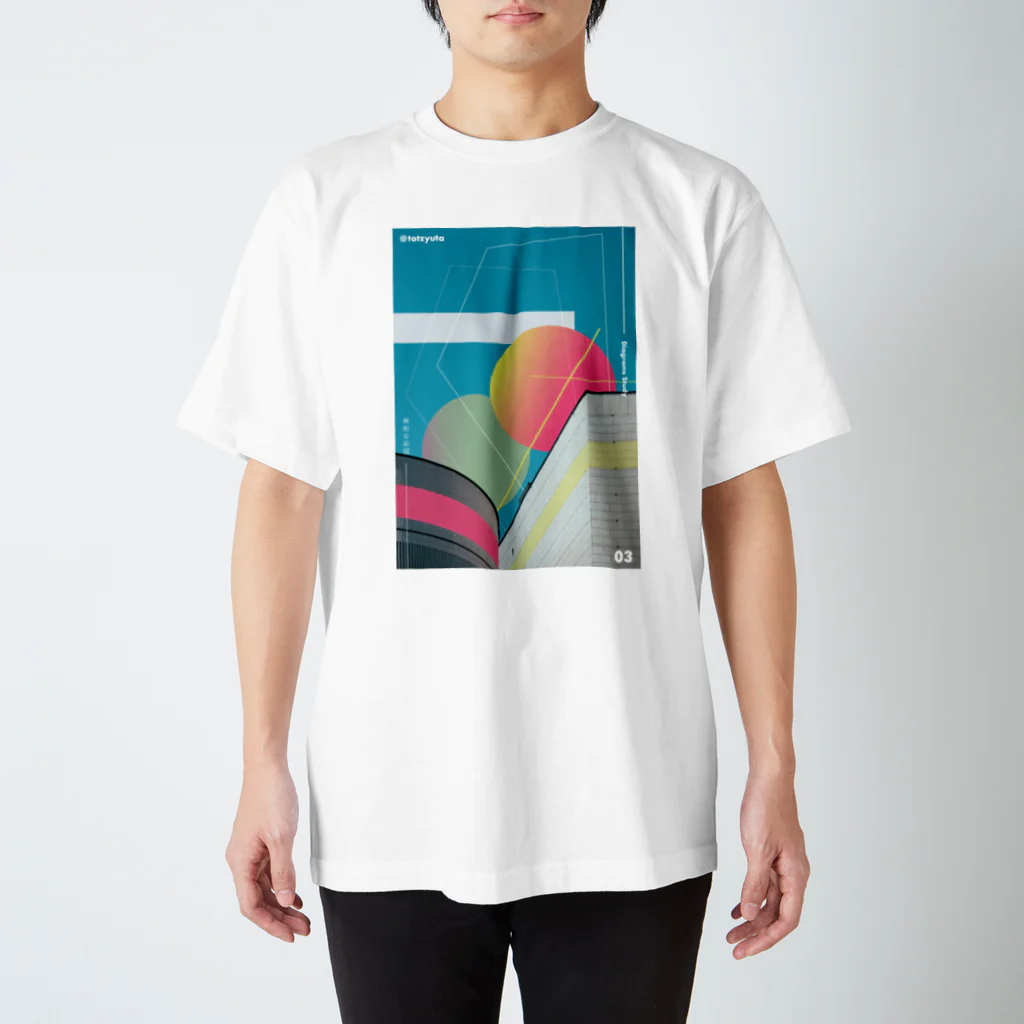 Totz Yuta ◯ とつ ゆうた / 個展の図形の思索 "expansion" Regular Fit T-Shirt