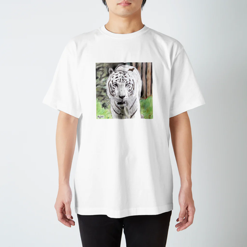 mejiro_283のホワイトタイガー(色鉛筆画) スタンダードTシャツ