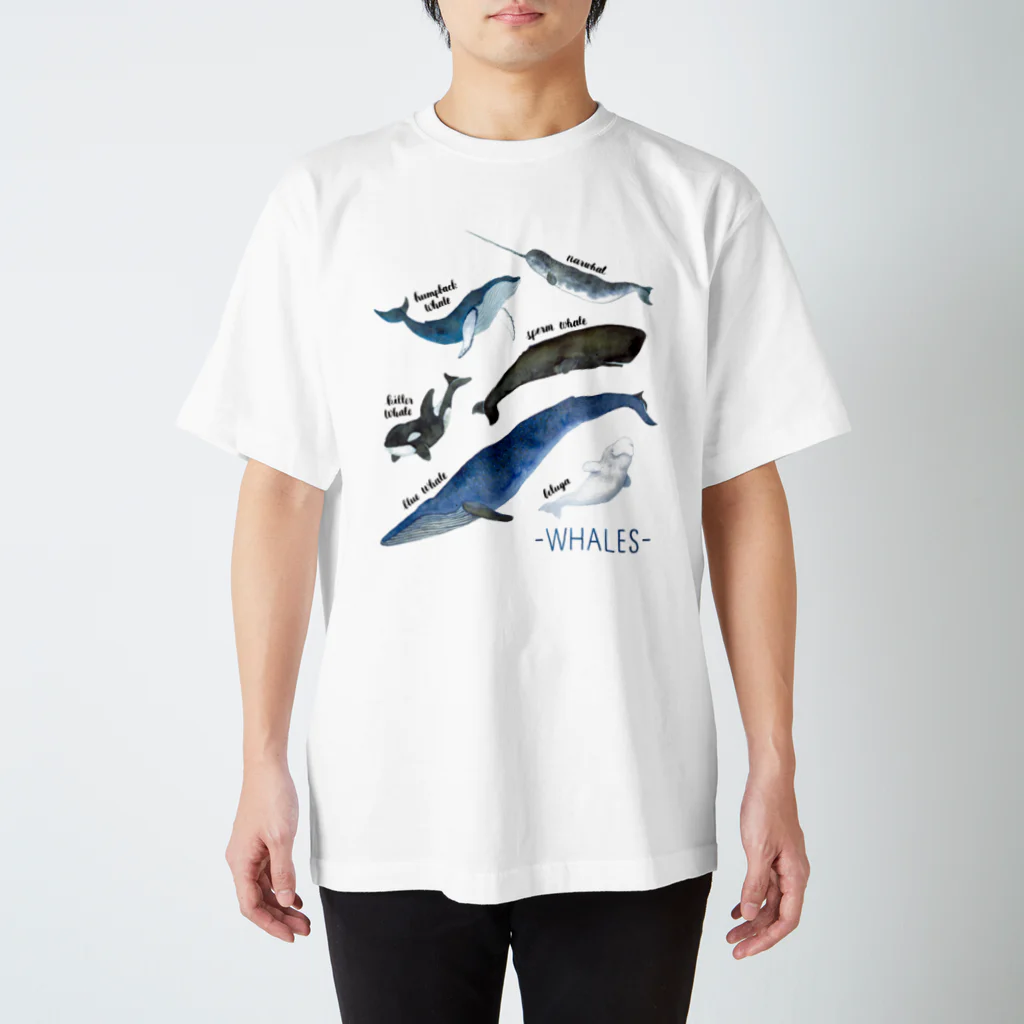 uminomadoのクジラまみれ スタンダードTシャツ