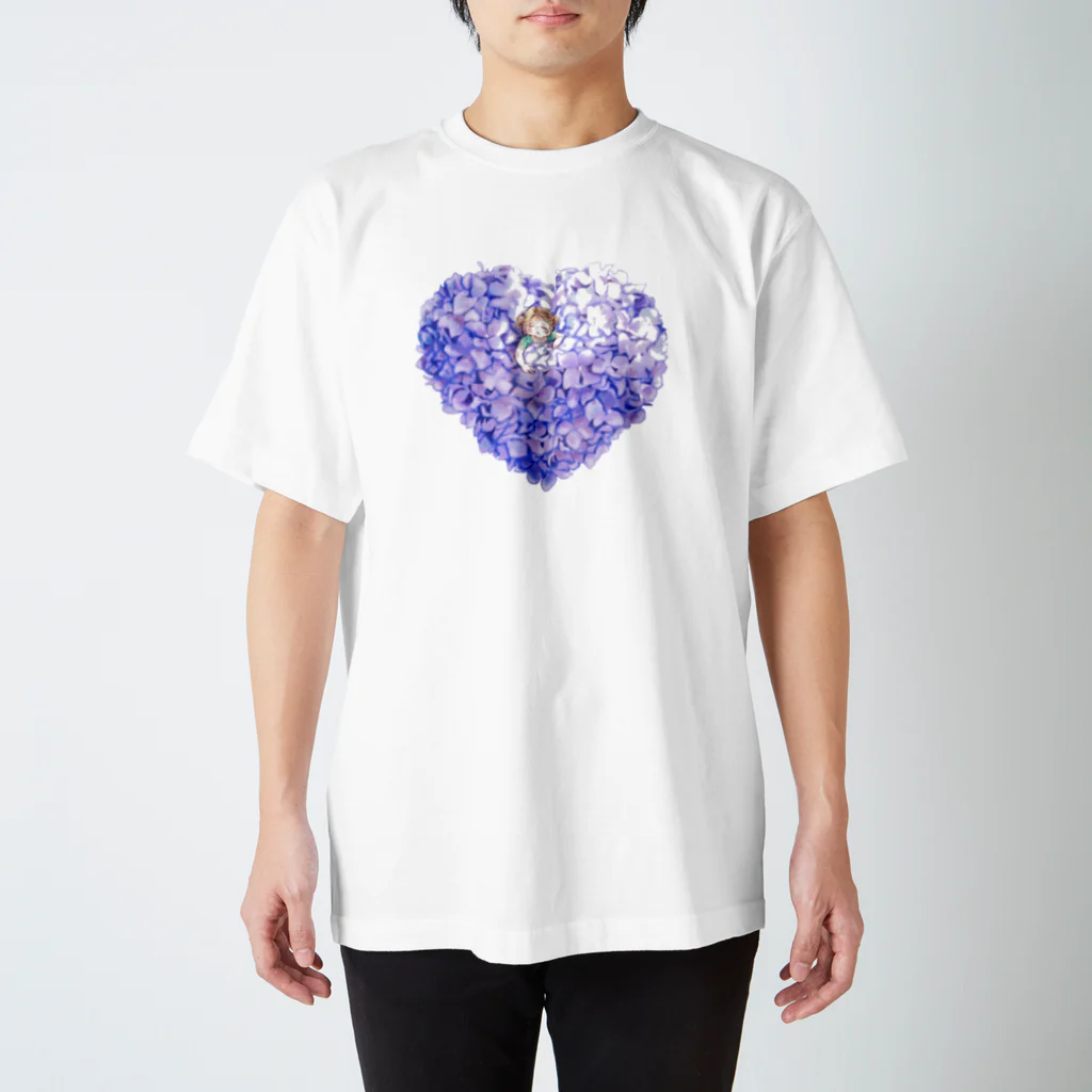 camomi.の紫陽花のベッドでおやすみ スタンダードTシャツ