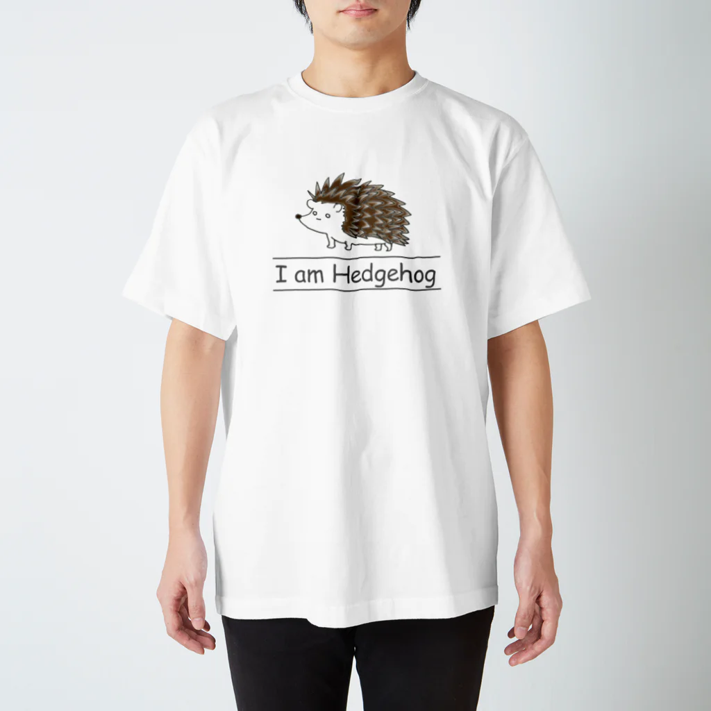 ツツイ派のI am Hedgehog(黒) Regular Fit T-Shirt