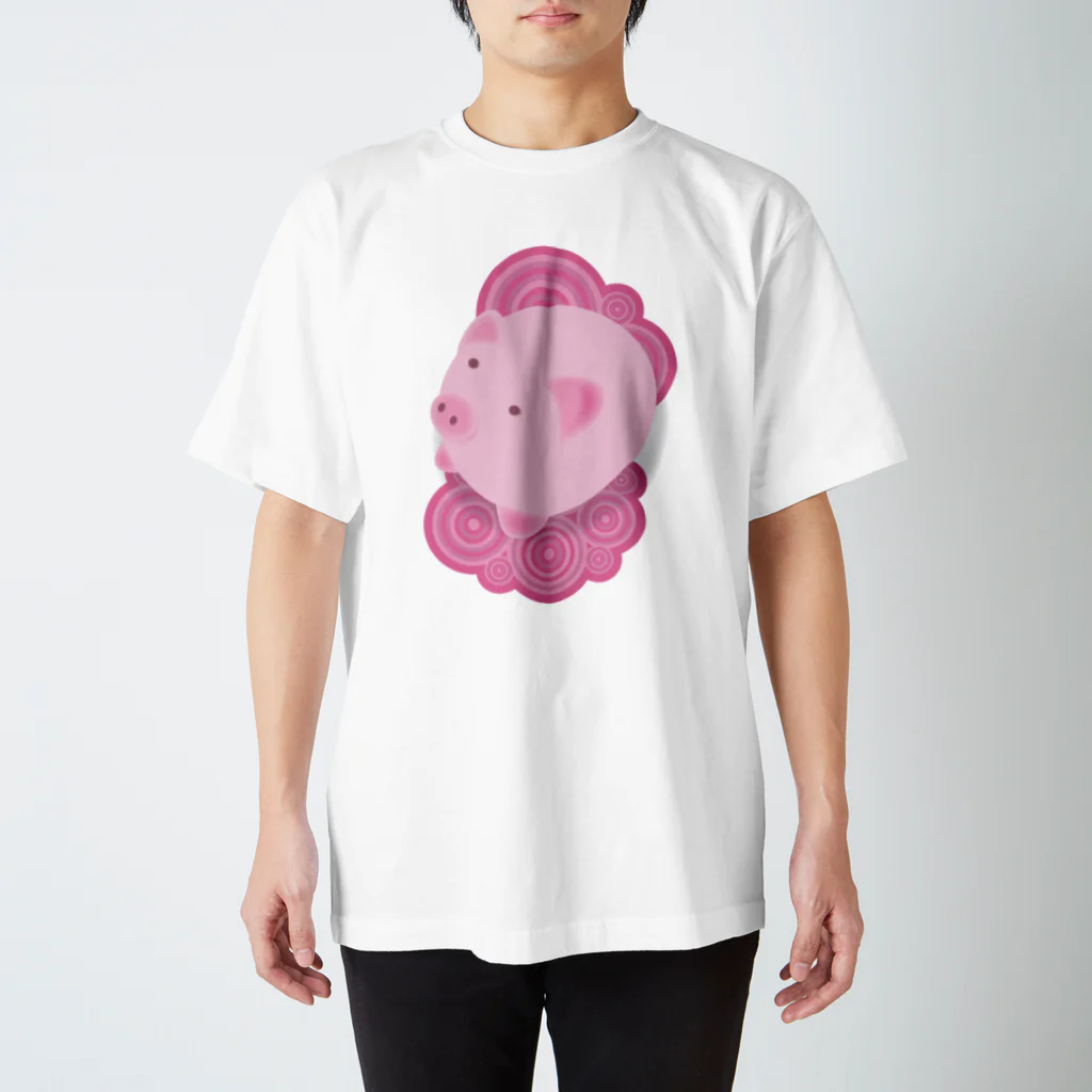 AURA_HYSTERICAのPinky_Pig スタンダードTシャツ