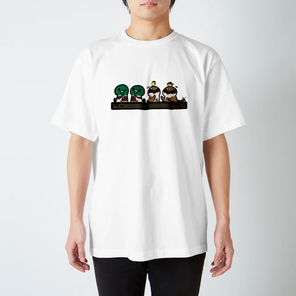 庭にくるコトリからのマガモちゃんママトーク withパパ スタンダードTシャツ