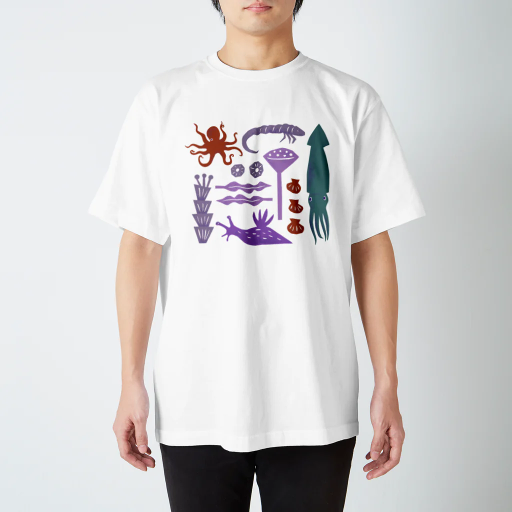 水島ひねのSea Creatures Regular Fit T-Shirt