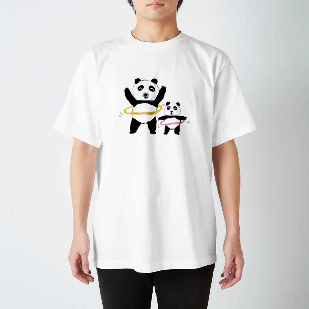 YUMIKITAGISHIのフラフープパンダ スタンダードTシャツ