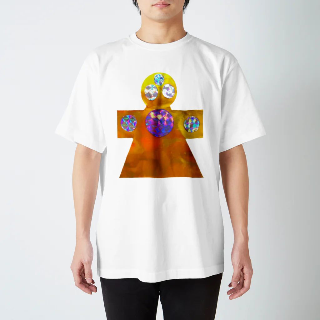 湯沢恵理　宇宙アイテムのメタリックお守り宇宙人Ｔシャツ Regular Fit T-Shirt