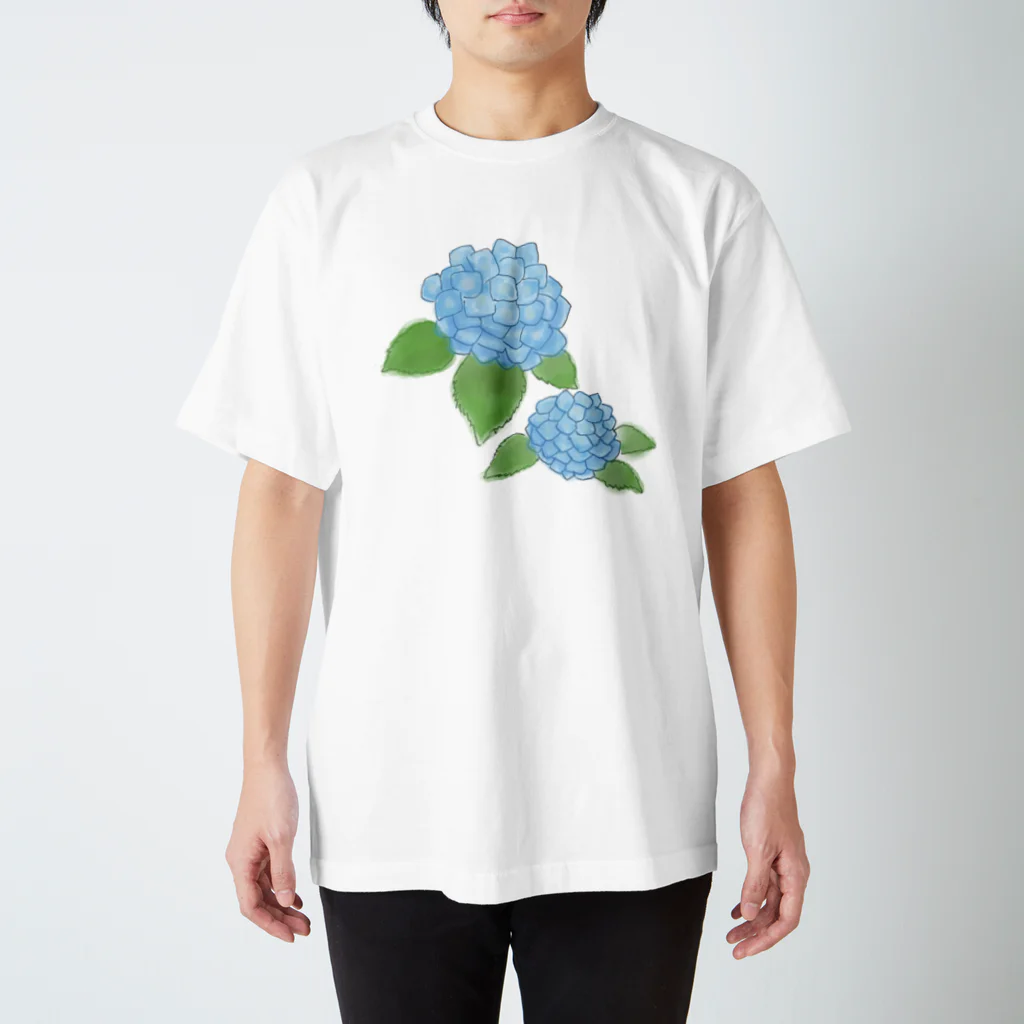 気ままに創作　よろず堂のあじさい　青 Regular Fit T-Shirt