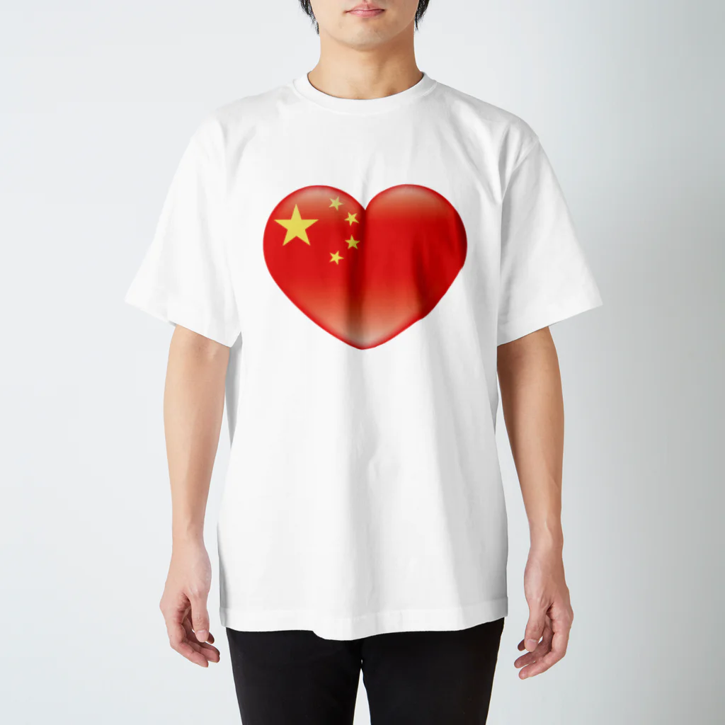 AURA_HYSTERICAのChinese_heart_flag スタンダードTシャツ