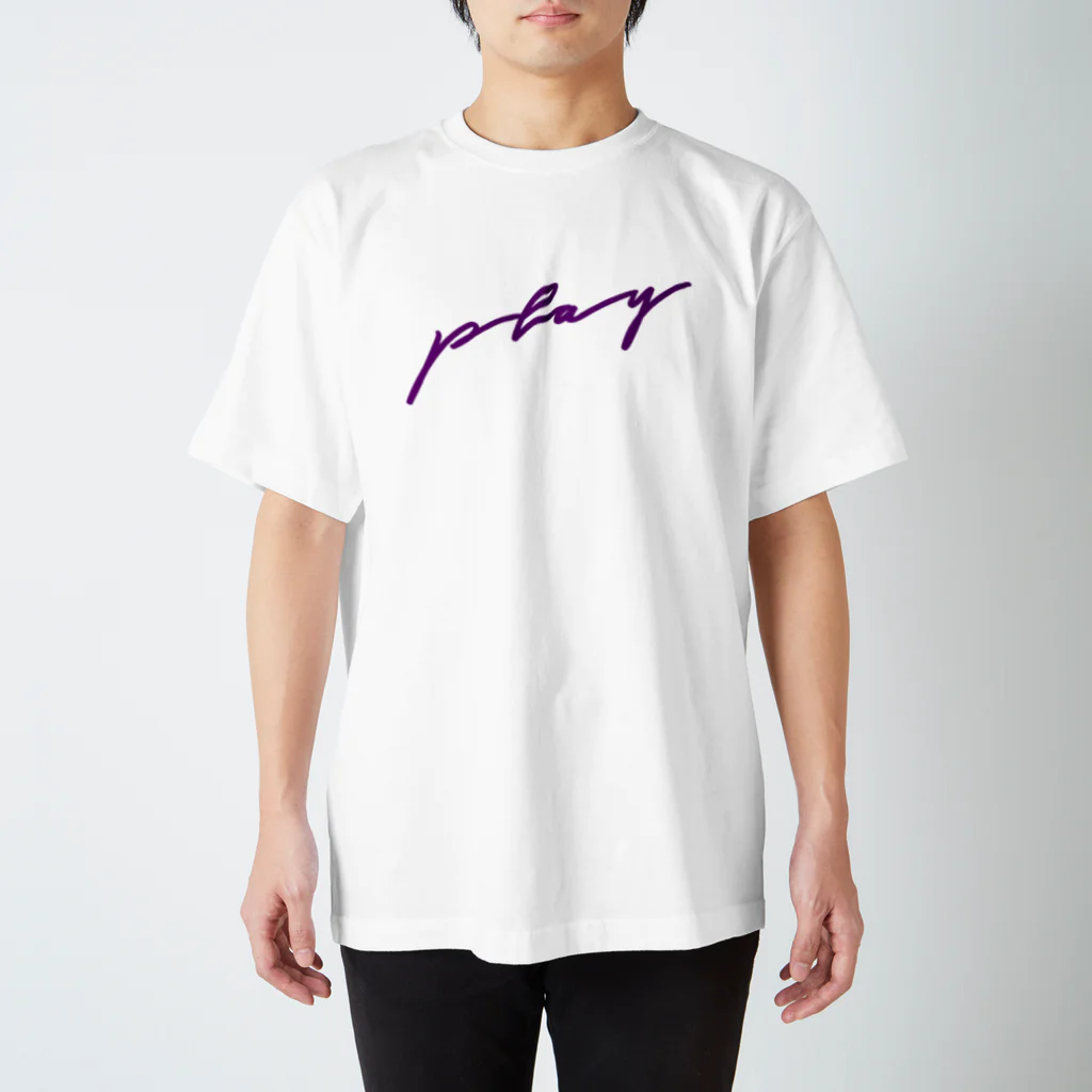 PLAY clothingのLOGO－PURPLE Regular Fit T-Shirt