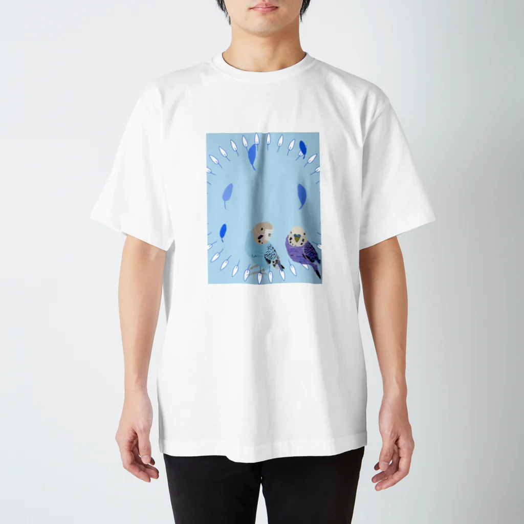 ピーちゃんの里のコロナを気にする密インコ スタンダードTシャツ