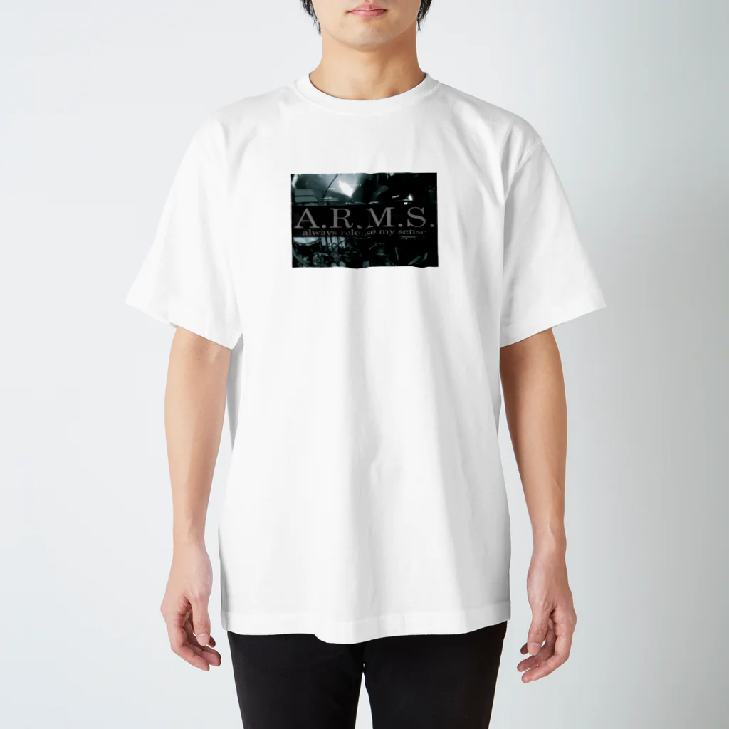 A.R.M.S.のDRUM TEE ホワイト スタンダードTシャツ