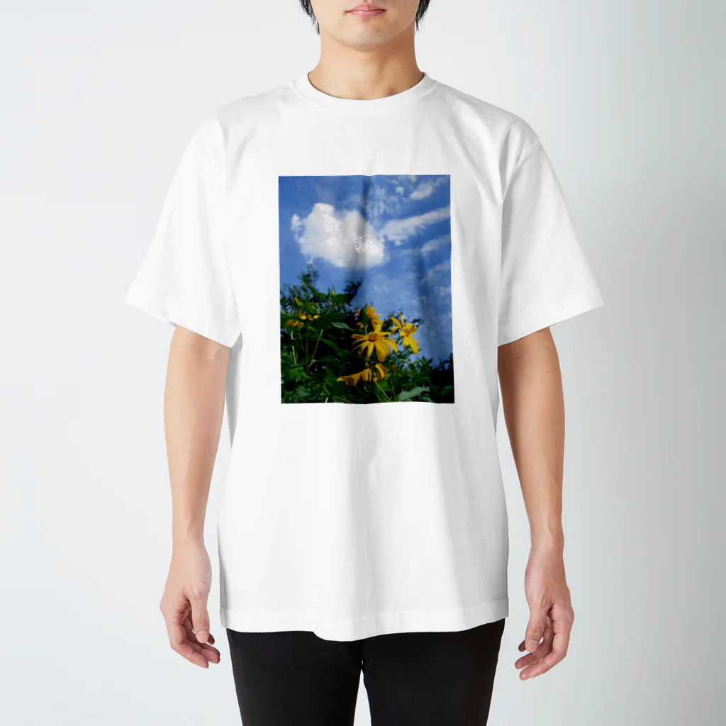 hiroki-naraの菊芋と空と雲　DATA_P_134　sky　cloud Regular Fit T-Shirt