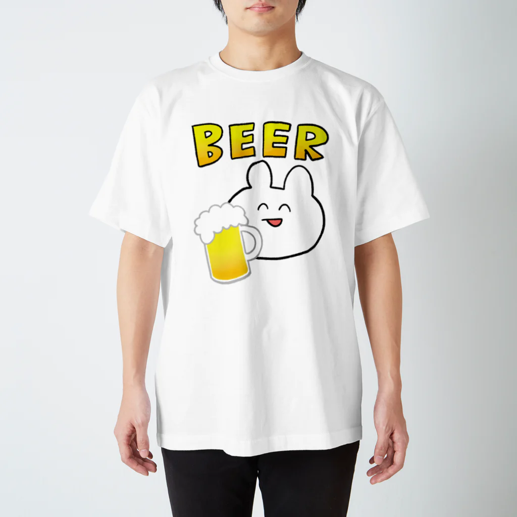 はらぺこショップのうさぎBEER スタンダードTシャツ