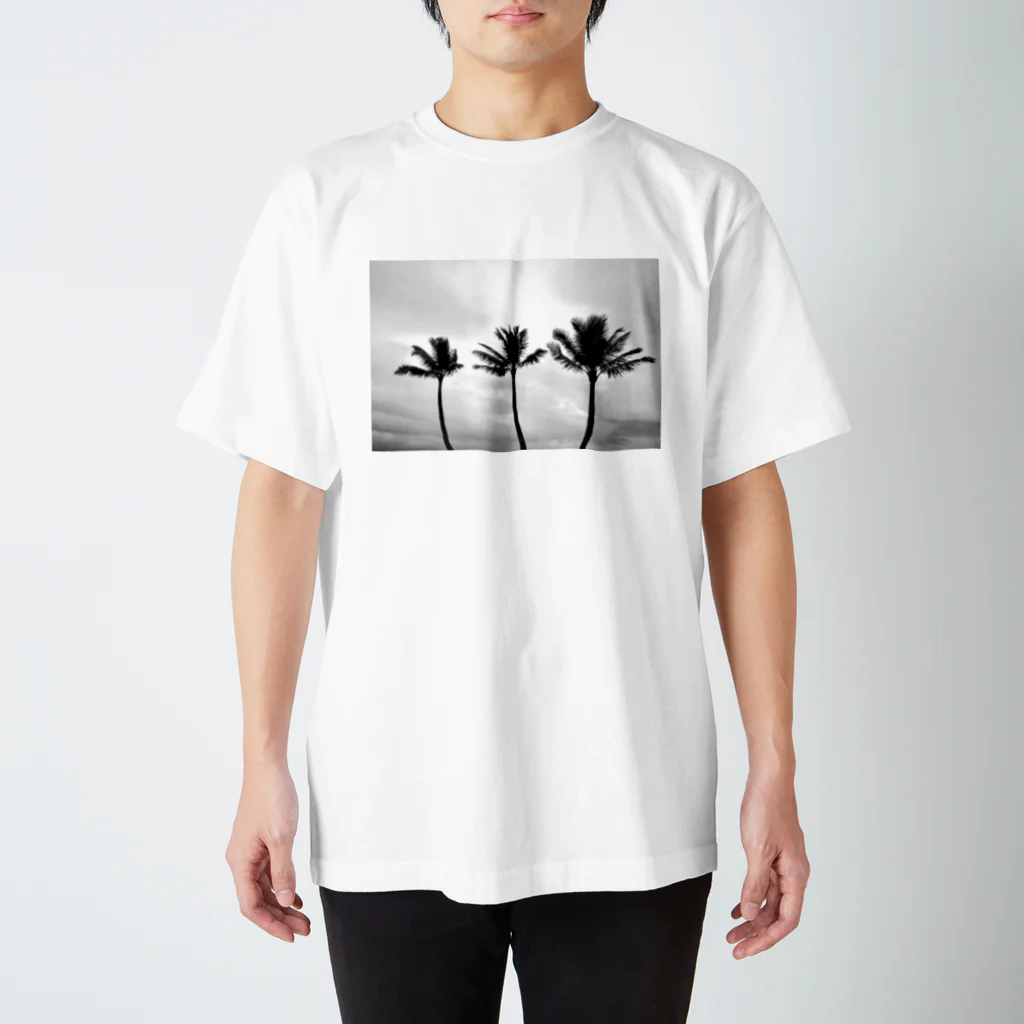 808styleのThree Palm HAWAII 【WHITE＆BLACK】 スタンダードTシャツ