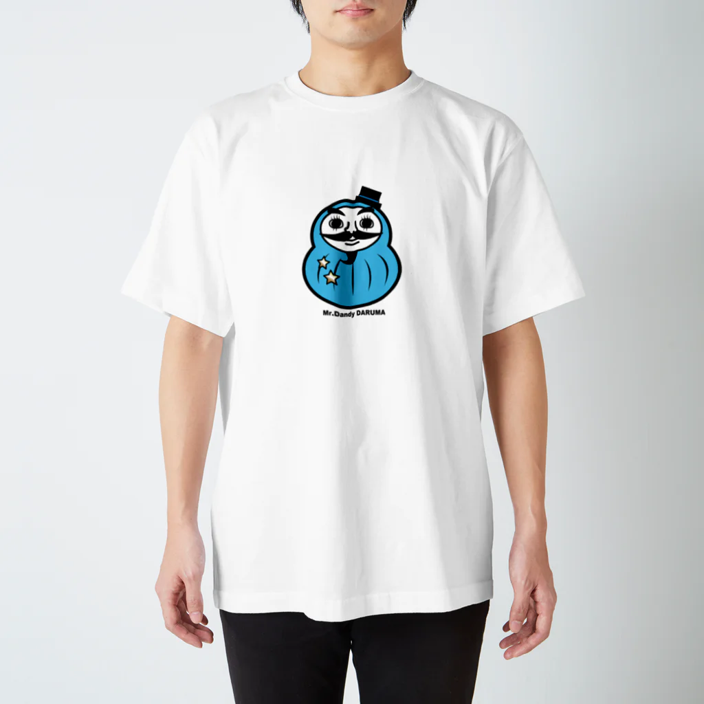 MoonbowのMr.Dandy DARUMA (水色) Regular Fit T-Shirt