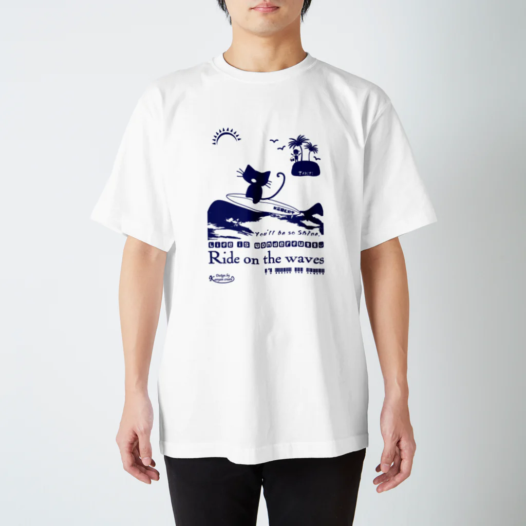 かにゃんクリエイトのRide on the Wave スタンダードTシャツ