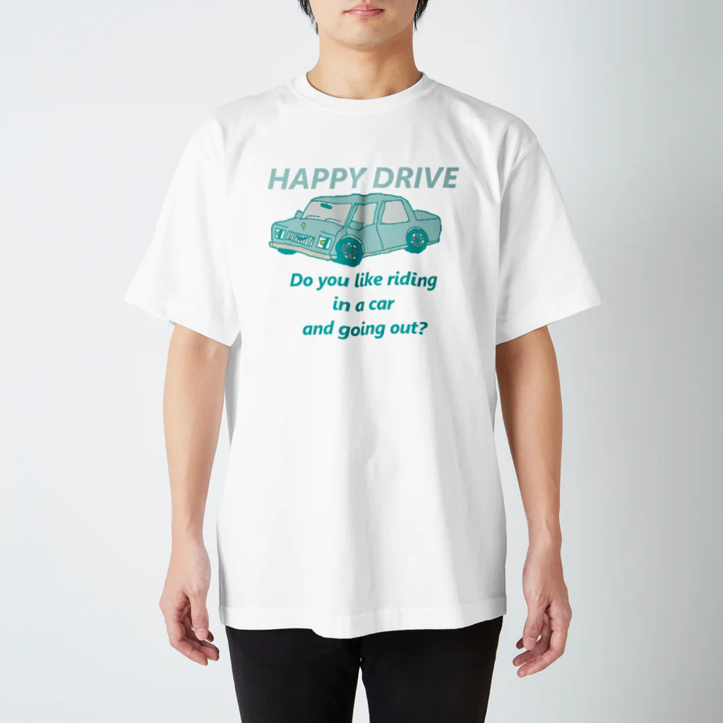 手描き屋さんのHAPPY DRIVE Regular Fit T-Shirt