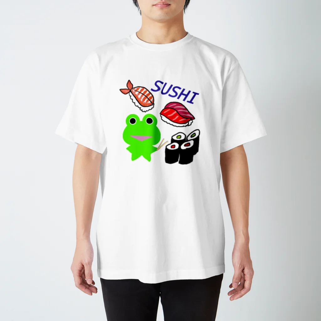 みらケロのお寿司を楽しむカエルくん スタンダードTシャツ