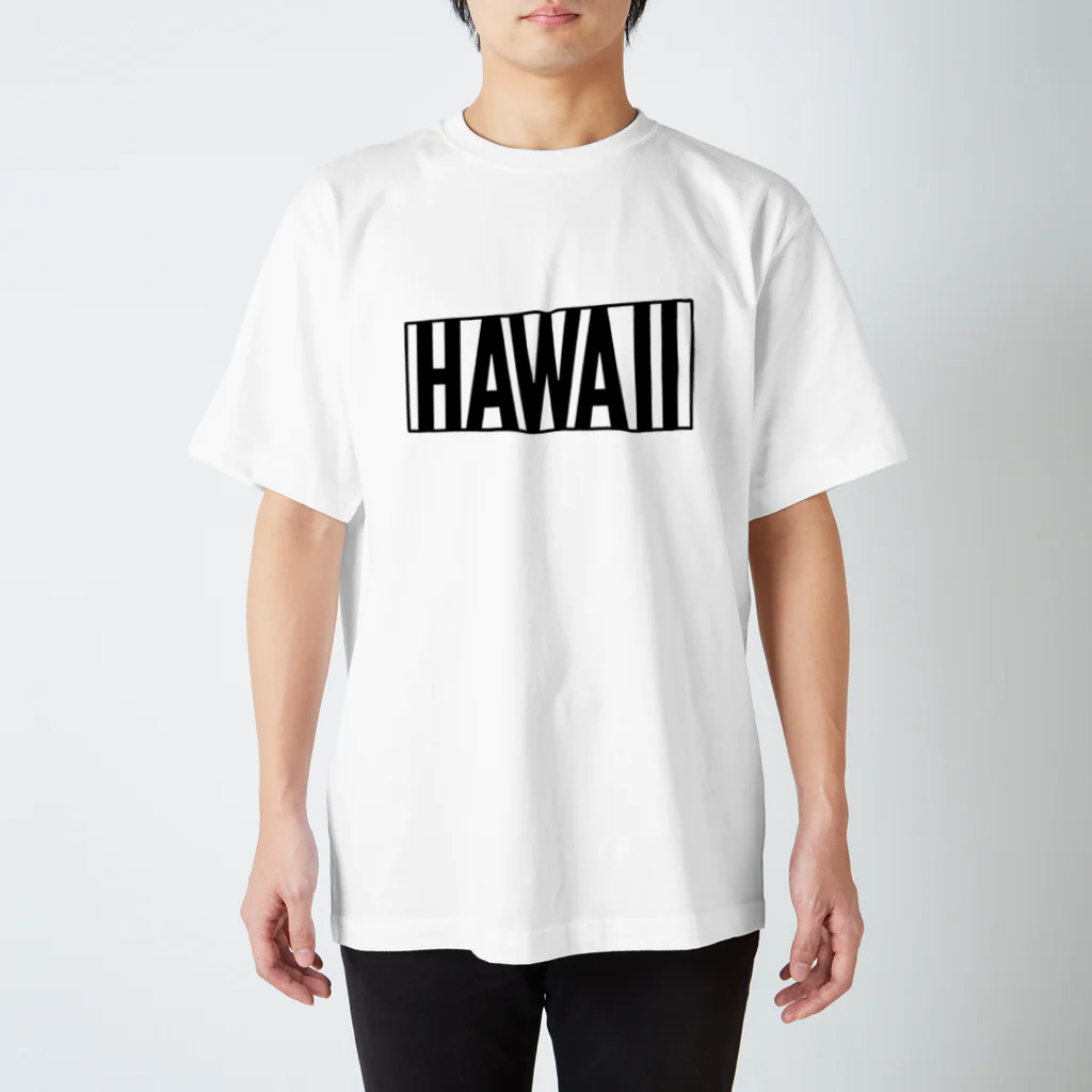 オヤジSHOPのTrapezoidal frame 【Hawaii】 ホワイト Regular Fit T-Shirt