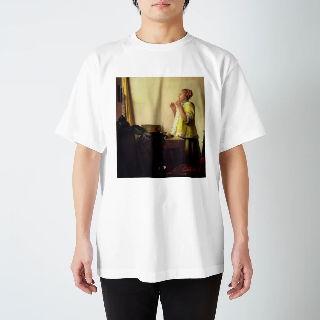 public domainの真珠のネックレスをもつ少女 / ヨハネス・フェルメール Regular Fit T-Shirt