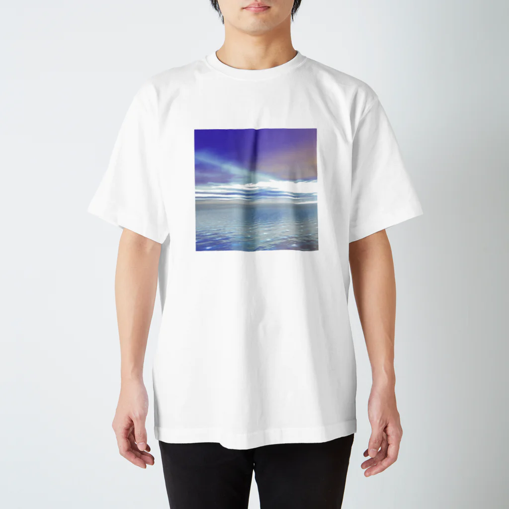 NANAPIAの夜明けの飛行機雲 Regular Fit T-Shirt